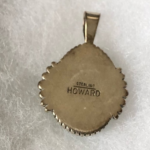 Signed Navajo turquoise and Sterling pendant - Picture 9 of 14